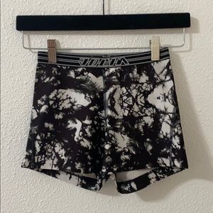 Black and white Jolyn spandex shorts